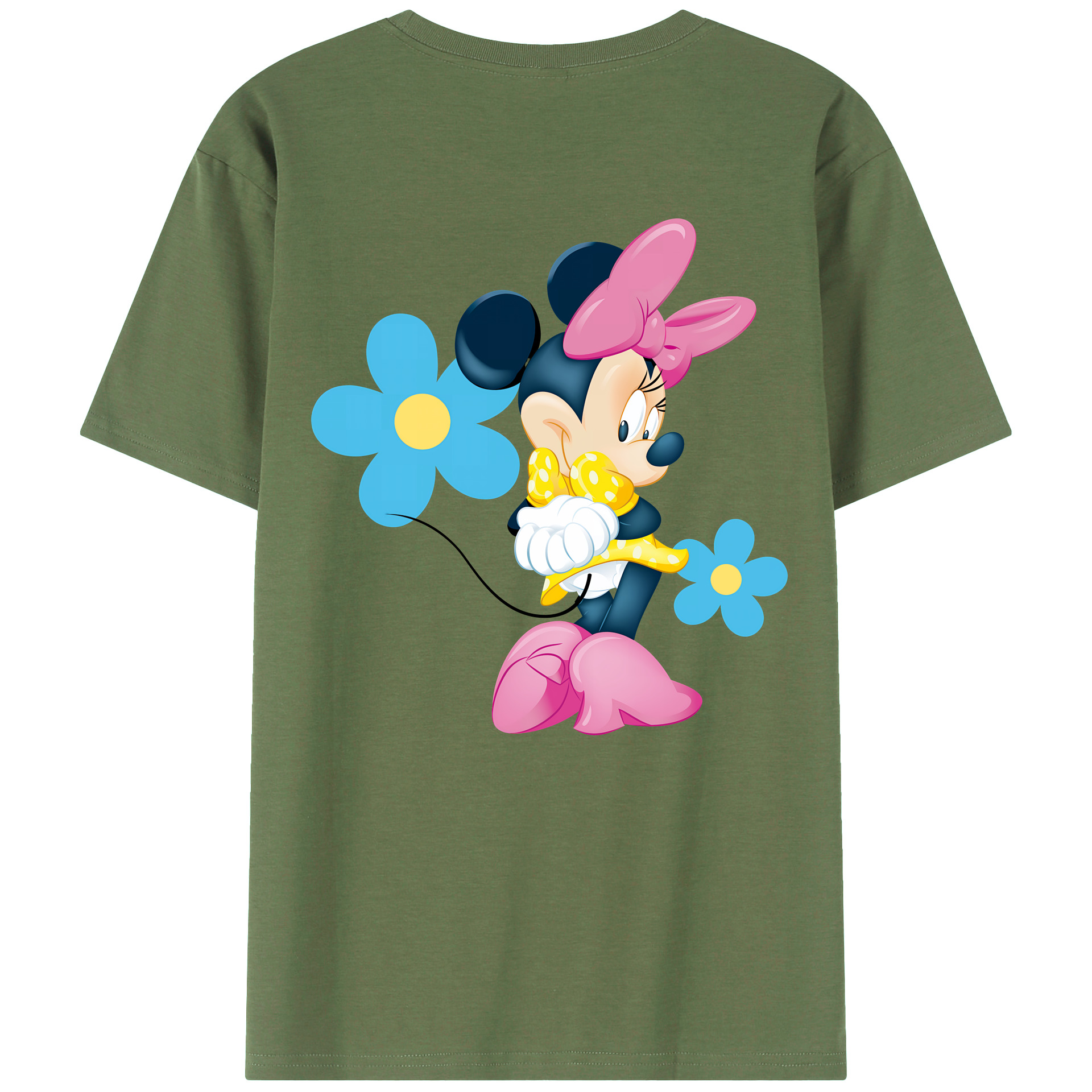 （画像用） ミッキーマウス Mickey Mouse 綿100％ メンズ半袖Tシャツ（バックプリント） 通気性